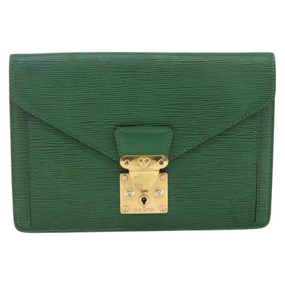 Louis Vuitton LOUIS VUITTON Epi Serie Dragonne Clutch Bag Green LV Authentic BA11887
