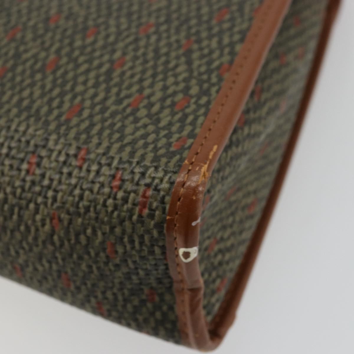 Saint Laurent SAINT LAURENT Hand Bag Coated Canvas 2way Khaki Gold Authentic bs34511