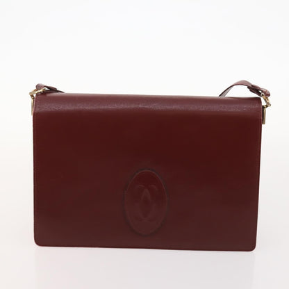 Cartier CARTIER Shoulder Bag Leather 5 Set Bordeaux Gold Authentic mr2108