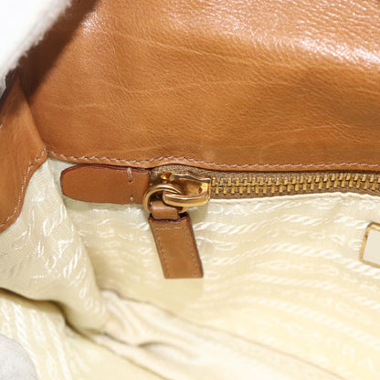 Prada PRADA Shoulder Bag Nylon Ivory Gold Authentic BA12301