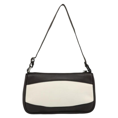 Gucci GUCCI Hand Pouch Bag Canvas Leather Brown White 92821 Authentic 177484A