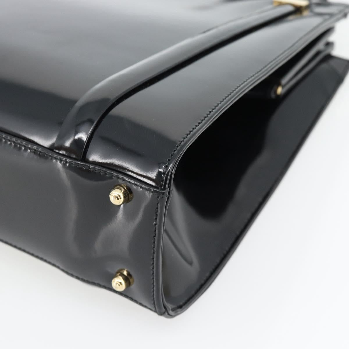 Gucci GUCCI Tote Bag Patent leather Black Gold 001 781 1735 Authentic bs35287