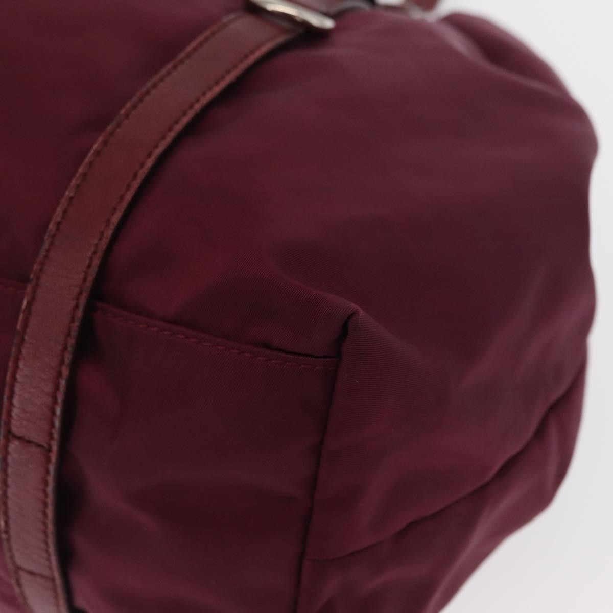 Prada PRADA Tote Bag Nylon Bordeaux Gold Authentic ep12877