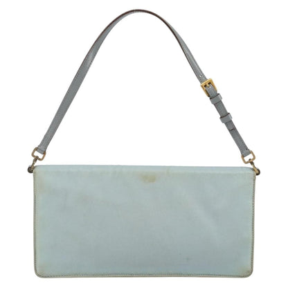 Prada PRADA Shoulder Bag Nylon Light Blue Gold Authentic 143505