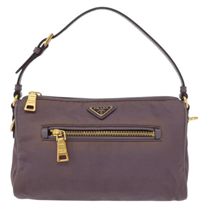 Prada PRADA Shoulder Bag Nylon Gold Purple Authentic 156015