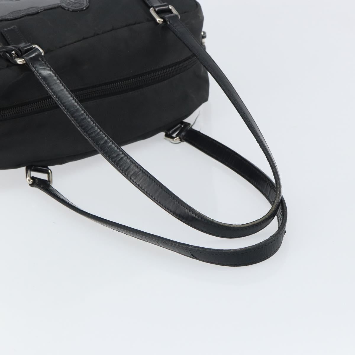 Prada PRADA Hand Bag Nylon Black Silver Authentic ka1246