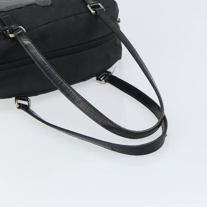 Prada PRADA Hand Bag Nylon Black Silver Authentic ka1246