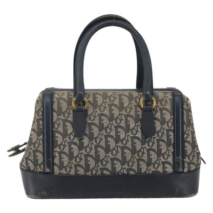 Dior Christian Dior Trotter Canvas Hand Bag Navy Gold Authentic gh760
