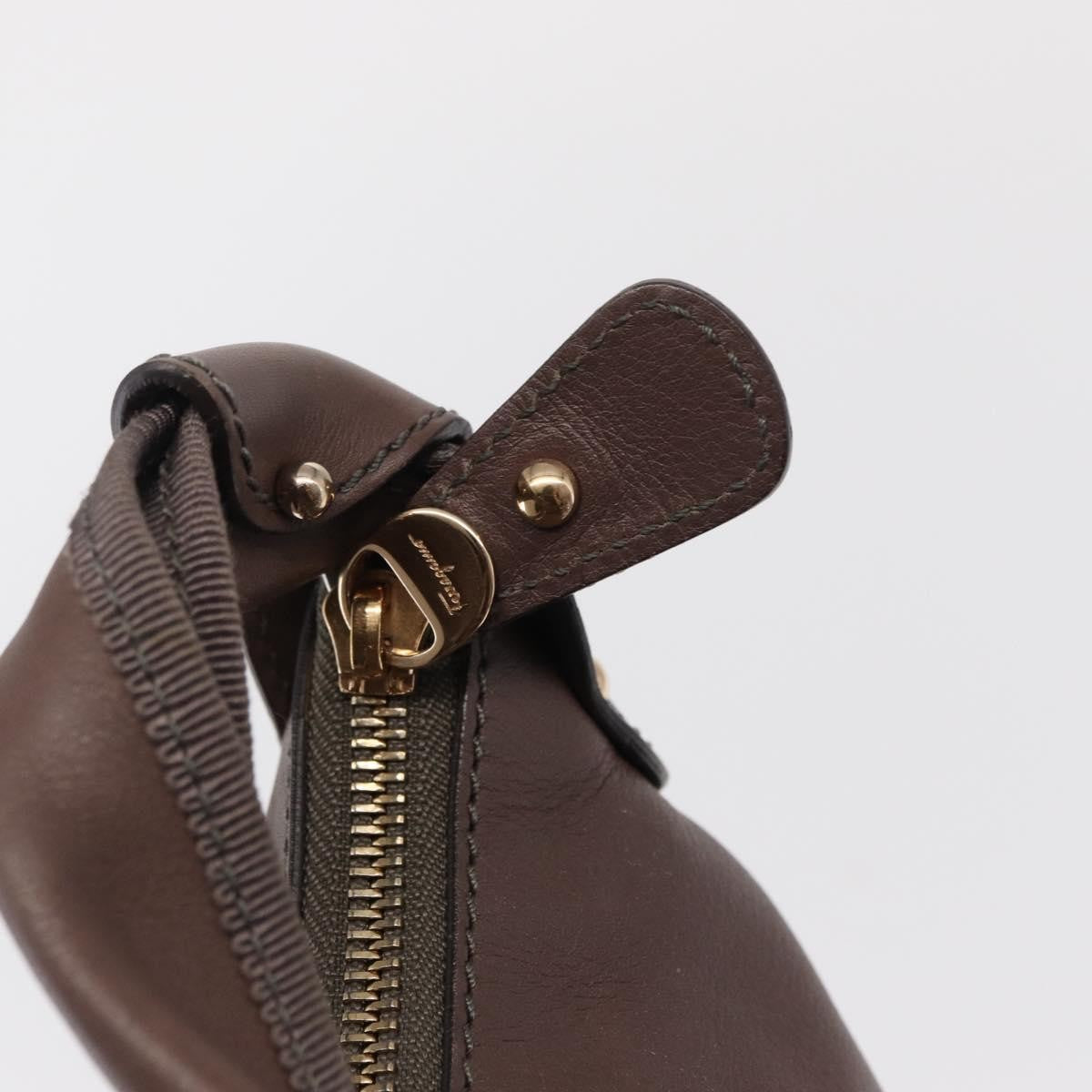 Salvatore Ferragamo Salvatore Ferragamo Shoulder Bag Leather Brown Gold Authentic SW1941