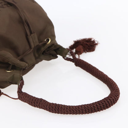 Prada PRADA Tassel Shoulder Bag Nylon Khaki Gold Authentic bs30567