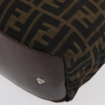Fendi FENDI Zucca Canvas Tote Bag Brown Black Authentic 176601