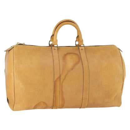 Louis Vuitton LOUIS VUITTON Nomad Keepall 55 Boston Bag Beige LV Authentic 163339