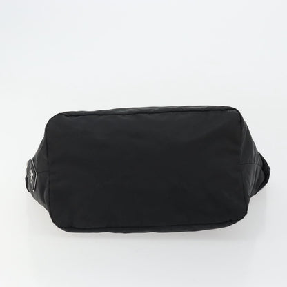 Prada PRADA Hand Bag Nylon Black Silver Authentic 175740