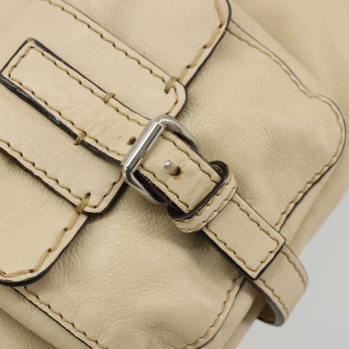 Chloé Chloé Chloe Edith Boston Bag Leather Beige Silver Authentic bs30503