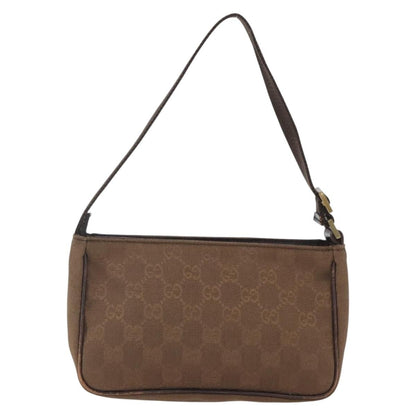 Gucci GUCCI GG Canvas Shoulder Bag Brown Gold 106644 Authentic 164050