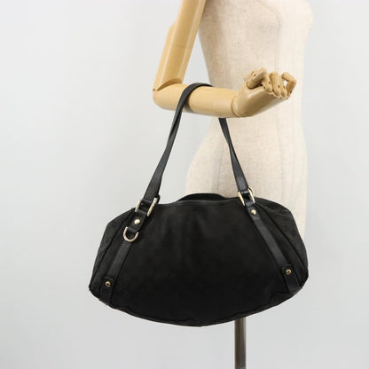 Gucci GUCCI GG Canvas Abbey Tote Bag Black Gold 130736 Authentic 179901