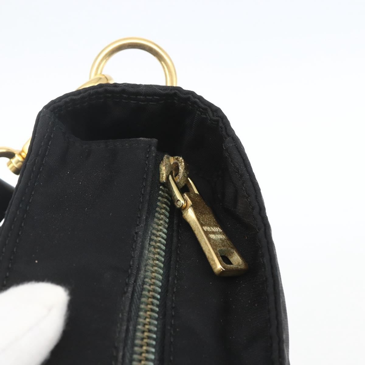 Prada PRADA Tote Bag Nylon 2way Black Gold Authentic ep12892