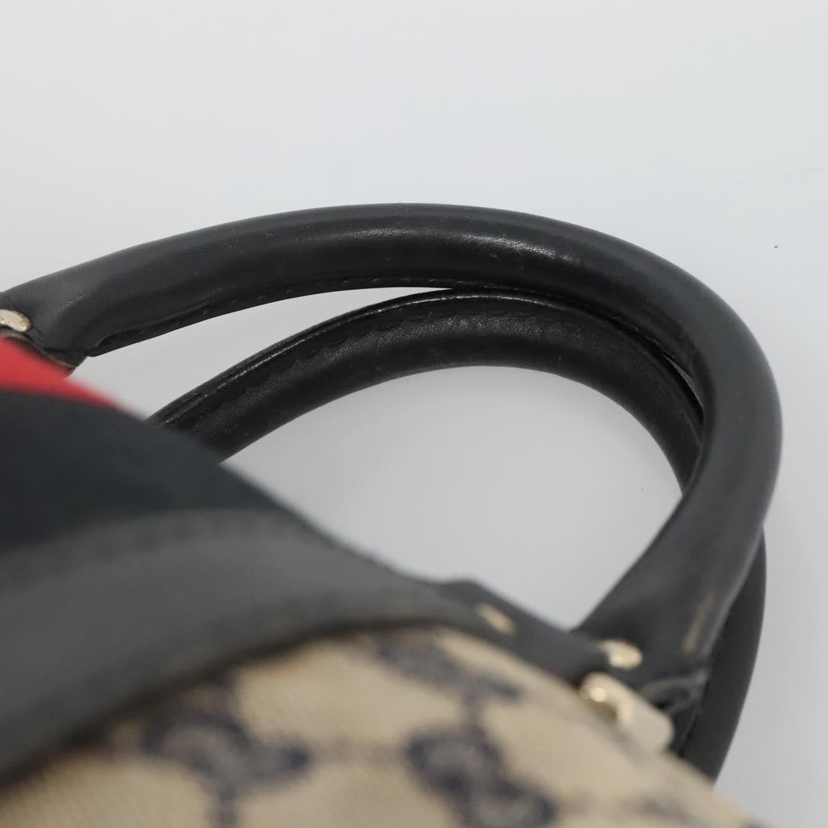 Gucci GUCCI GG Canvas Sherry Line Hand Bag PVC Navy Gold 247205 Authentic 131724