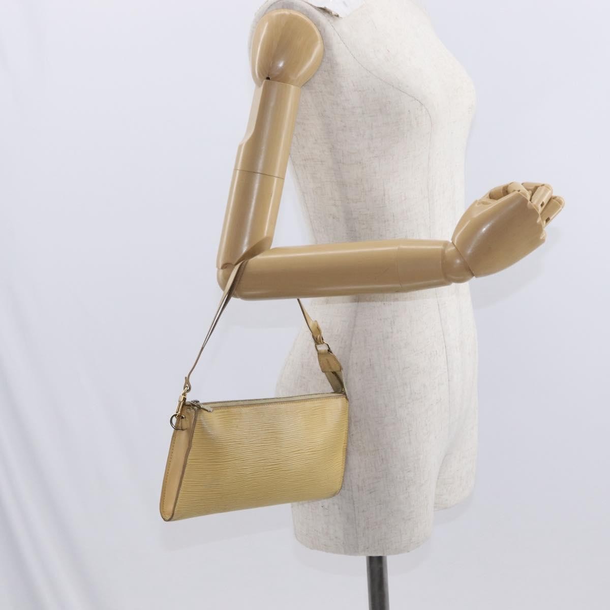 Louis Vuitton LOUIS VUITTON Epi Pochette Accessoires Pouch Vanilla M5294A LV Authentic ka982 Bag