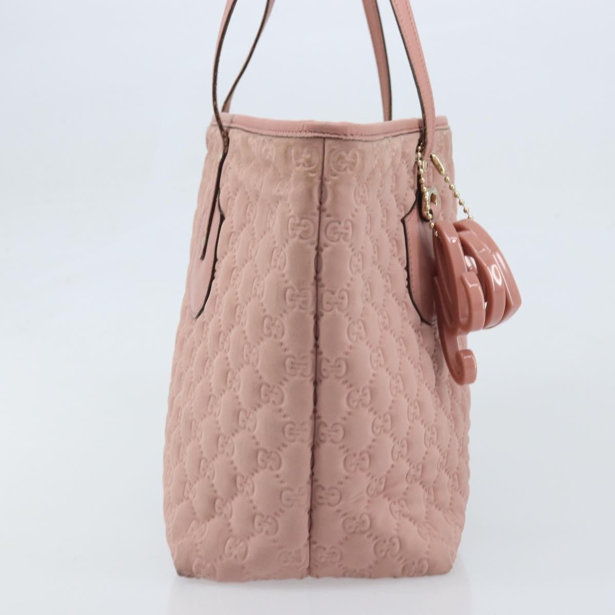 Gucci GUCCI GG Canvas Tote Bag Nylon Pink Gold 211976 Authentic LNZ669