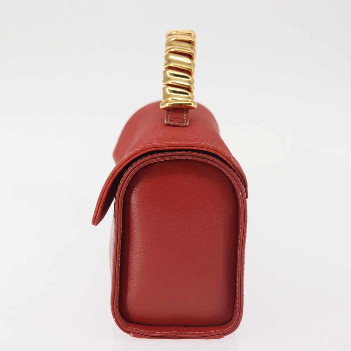 Loewe LOEWE Velazquez Hand Bag Leather Red Gold Authentic BA6367