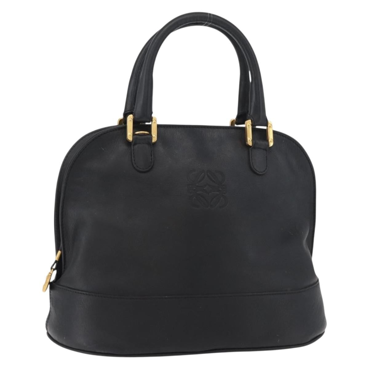 Loewe LOEWE Anagram Hand Bag Leather Black Gold Authentic bs34927