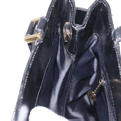 Gucci GUCCI Hand Bag Leather Black Gold Authentic BA9107