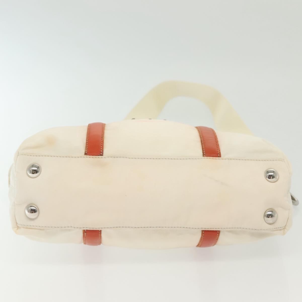 Prada PRADA Hand Bag Nylon 2way White Silver Authentic ti3400