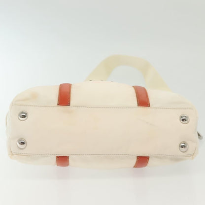 Prada PRADA Hand Bag Nylon 2way White Silver Authentic ti3400