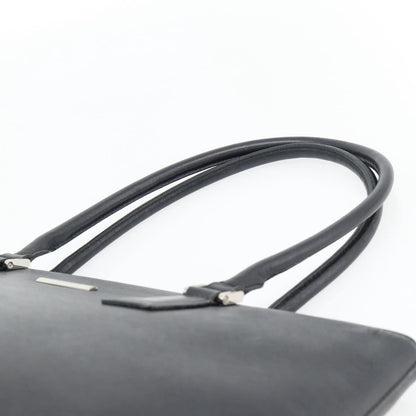 Burberry BURBERRY Tote Bag Leather Black Silver Authentic 182424