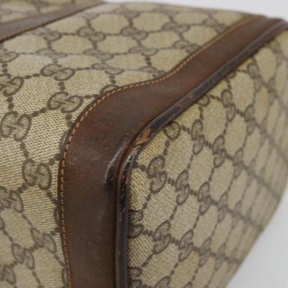 Gucci GUCCI GG Supreme Hand Bag PVC Beige Gold Authentic YKZ987