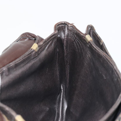 Fendi FENDI Zucca Canvas Shoulder Bag Black Brown Authentic YKZ1111