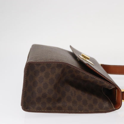 Celine CELINE Macadam Canvas Shoulder Bag PVC Leather Brown Gold Authentic 161521