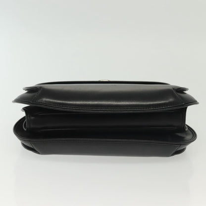 Gucci GUCCI Hand Bag Leather Black Gold 000 056 0004 Authentic ep10863