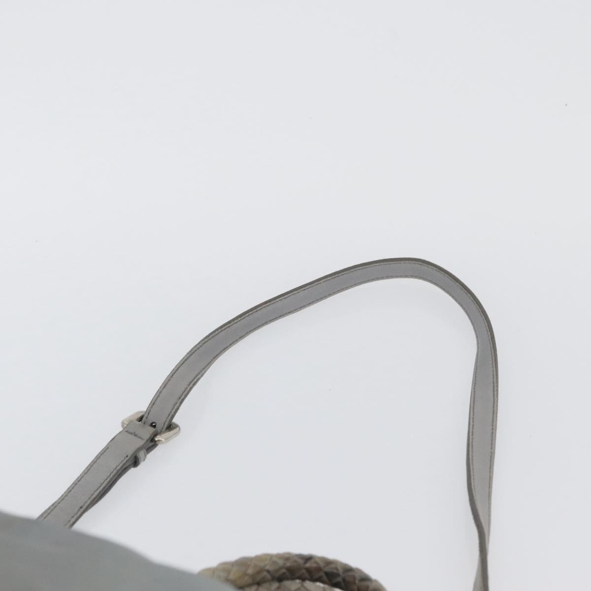 Prada PRADA Hand Bag Nylon 2way Green Silver Authentic YKZ274