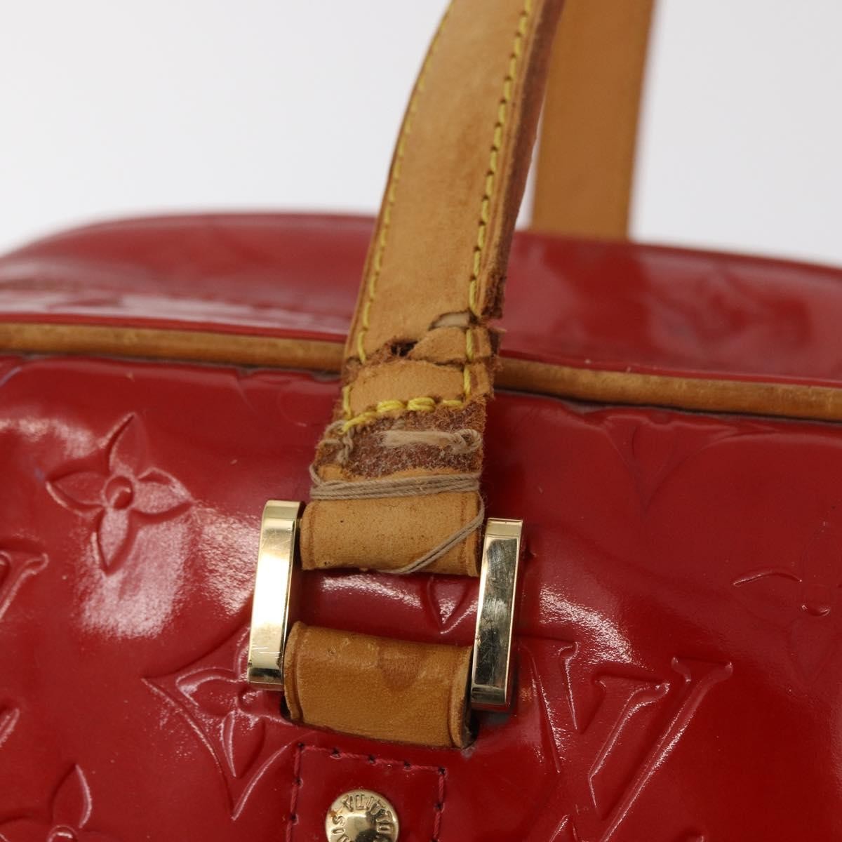 Louis Vuitton LOUIS VUITTON Monogram Vernis Sutton Hand Bag Red Rouge M91080 LV Authentic bs34724
