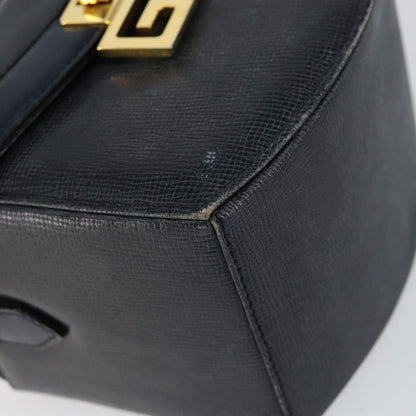 Givenchy GIVENCHY Hand Bag Leather Navy Gold Authentic SW1855