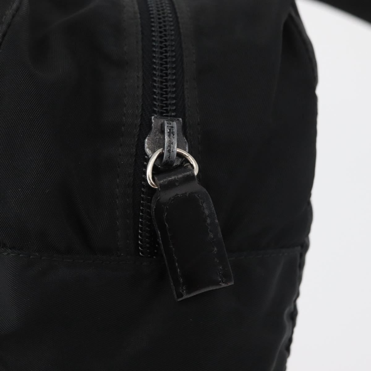 Prada PRADA Hand Bag Nylon Black Silver Authentic bs35154