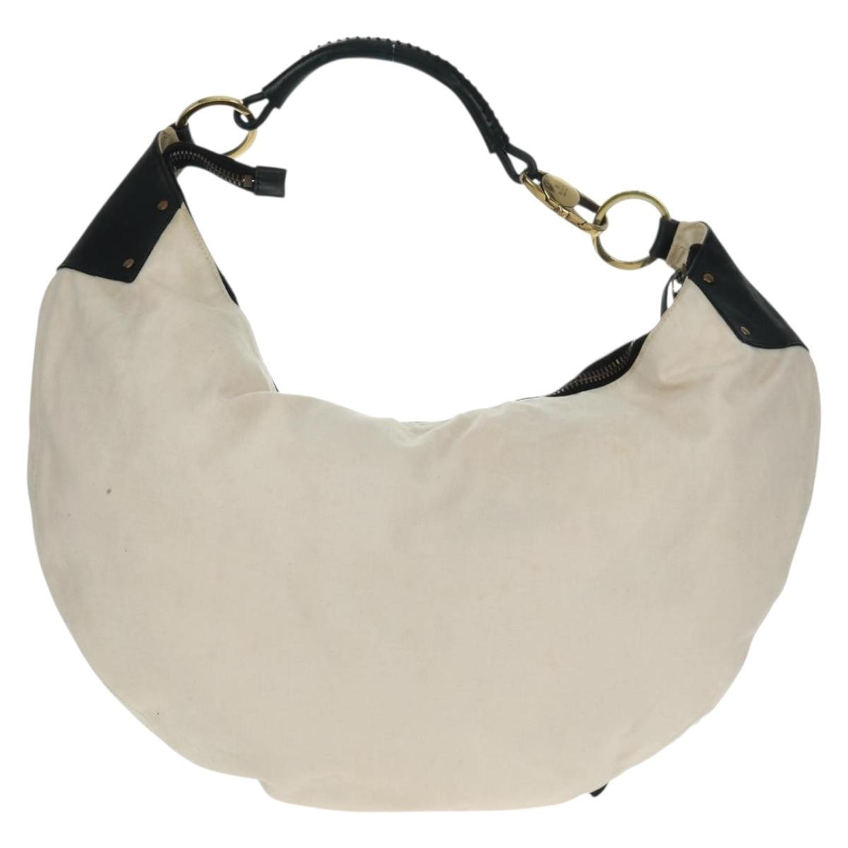 Gucci GUCCI Shoulder Bag Canvas Ivory Gold 95332 Authentic 161228