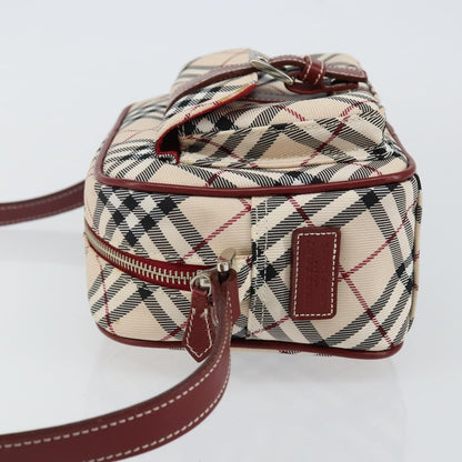 Burberry BURBERRY Nova Check Blue Label Shoulder Bag Canvas Beige Silver Authentic bs29446