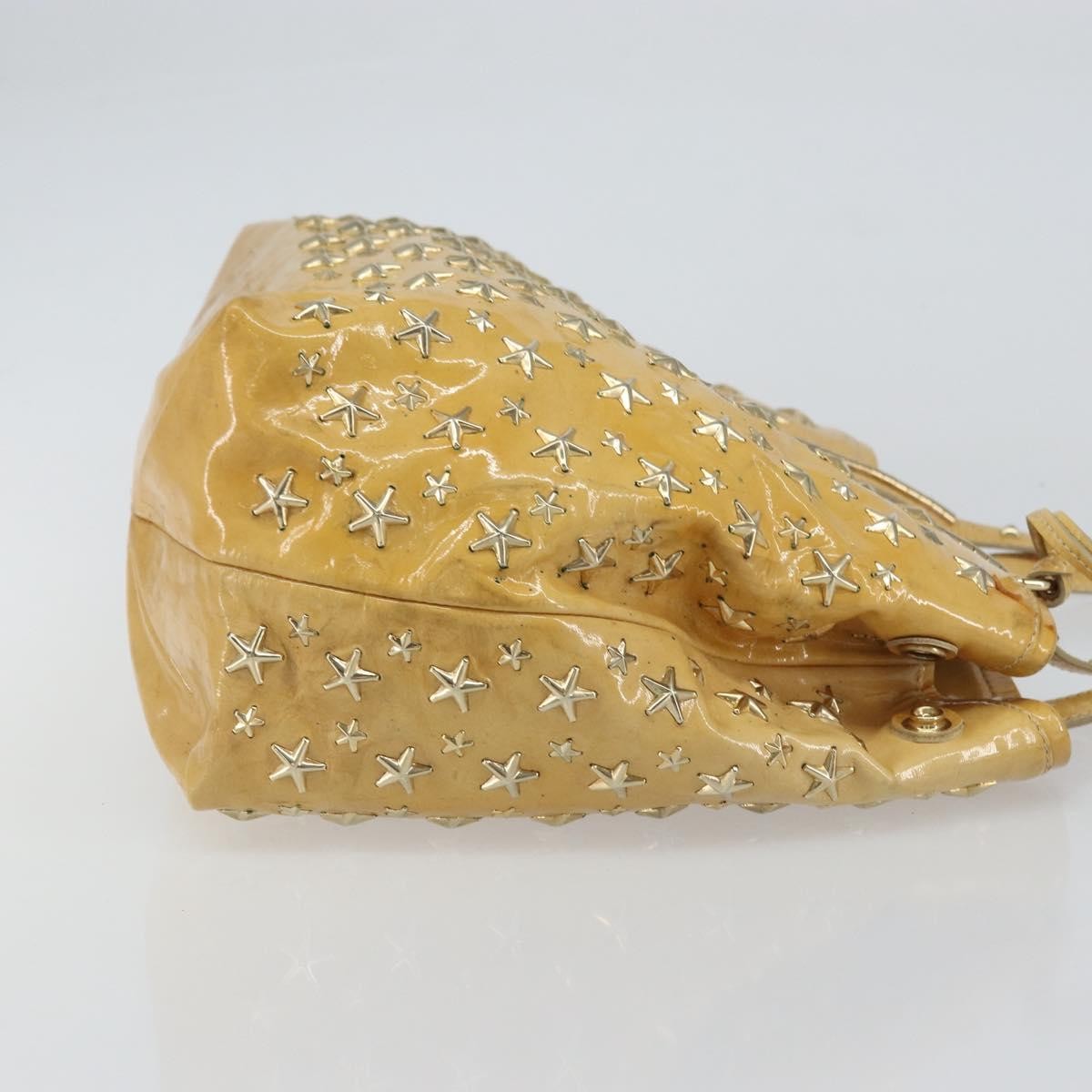 Jimmy Choo Jimmy Choo Studs Tote Bag Enamel Yellow Gold Authentic bs31691