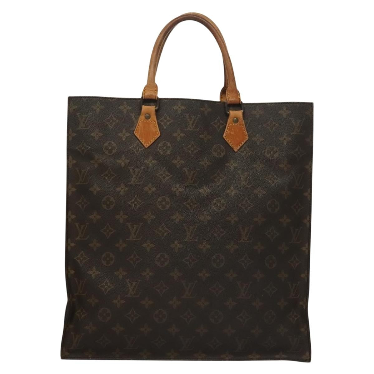 Louis Vuitton LOUIS VUITTON Monogram Sac Plat Hand Bag M51140 LV Authentic 135616