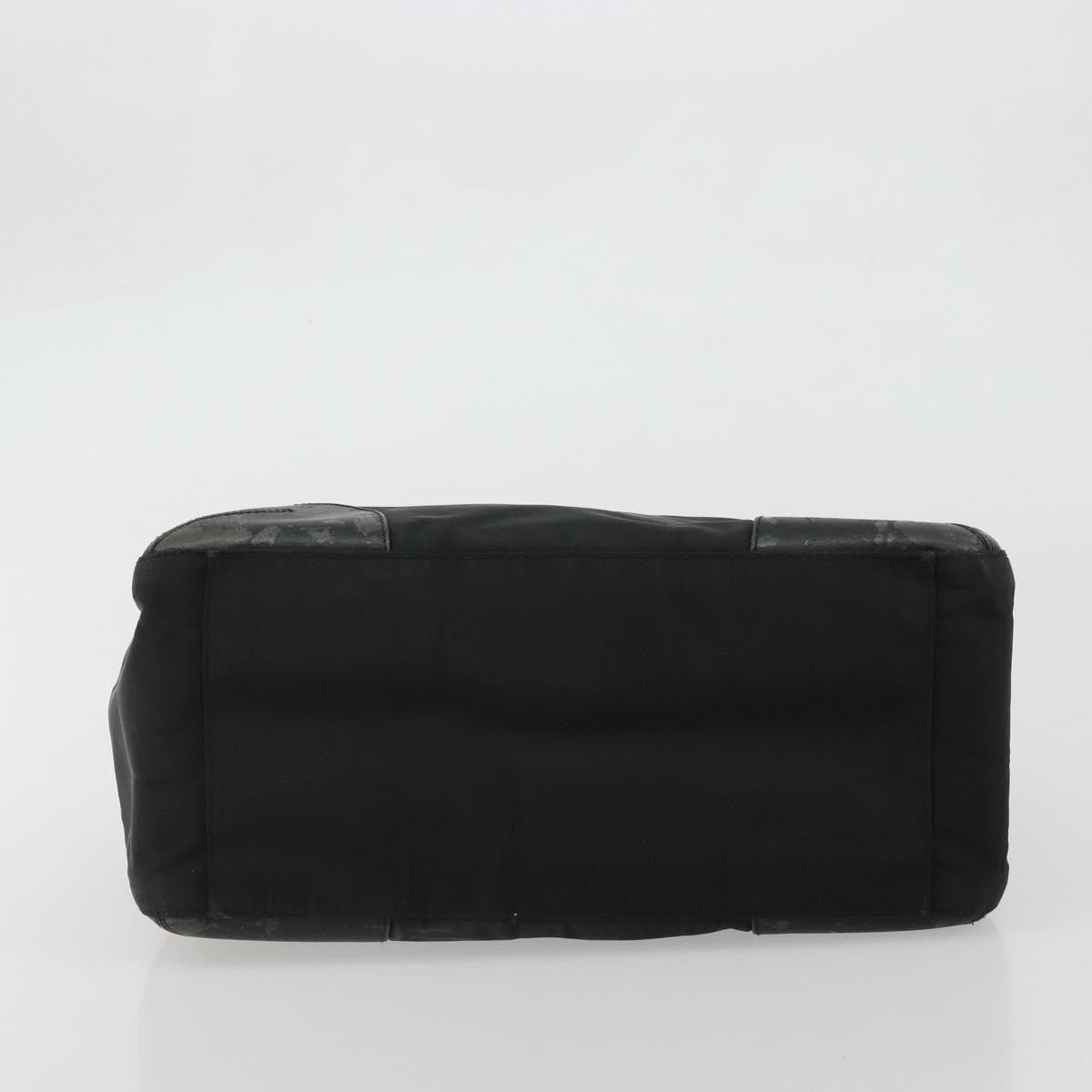 Prada PRADA Tote Bag Nylon Black Silver Authentic 175396