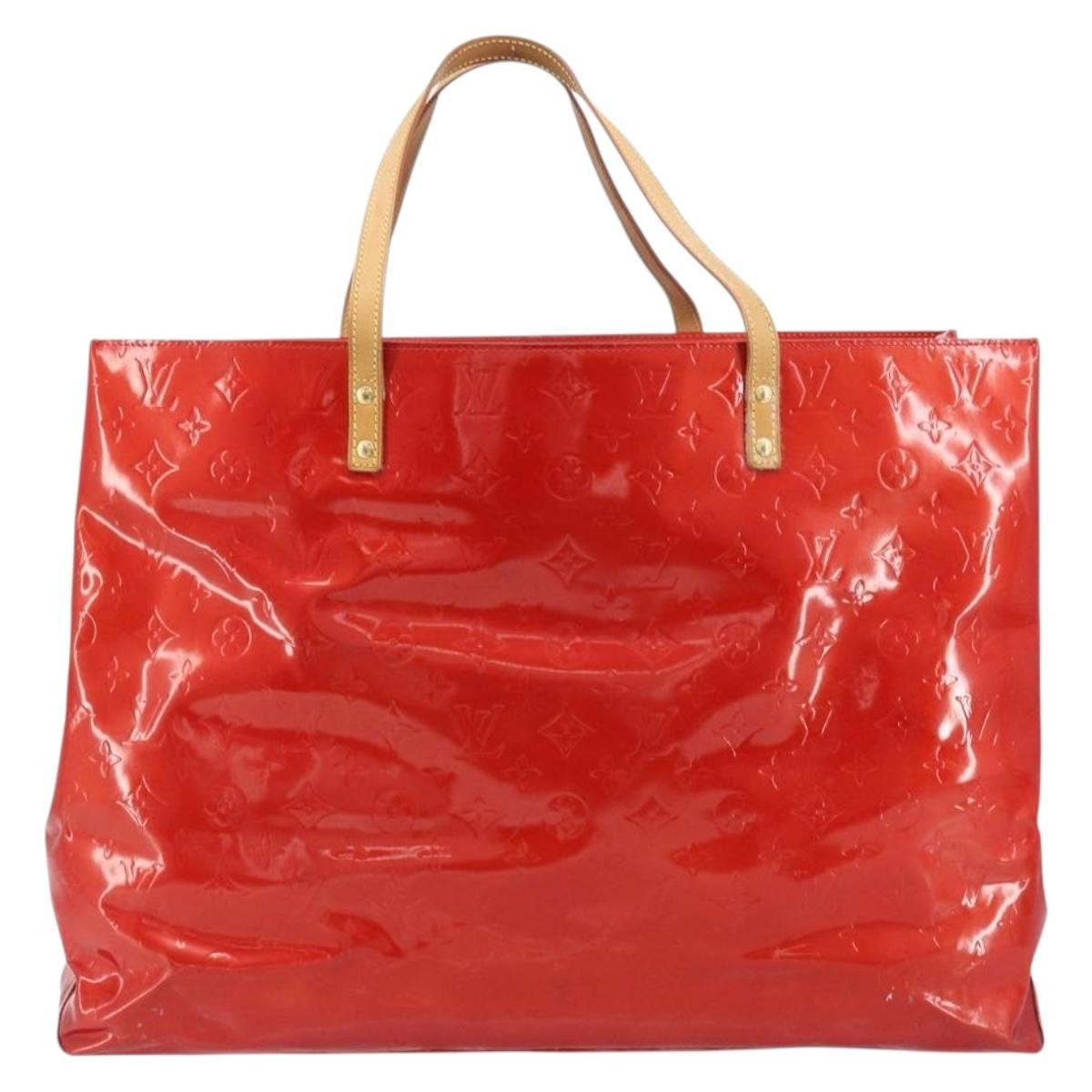 Louis Vuitton LOUIS VUITTON Monogram Vernis Reade GM Tote Bag Red M91084 LV Authentic AMZ416