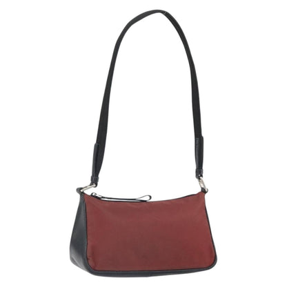 Prada PRADA Shoulder Bag Nylon Red Silver Authentic ep12904
