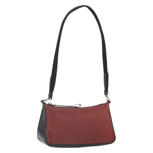Prada PRADA Shoulder Bag Nylon Red Silver Authentic ep12904