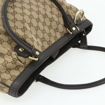 Gucci GUCCI GG Canvas Tote Bag Beige Gold 296835 Authentic 178263