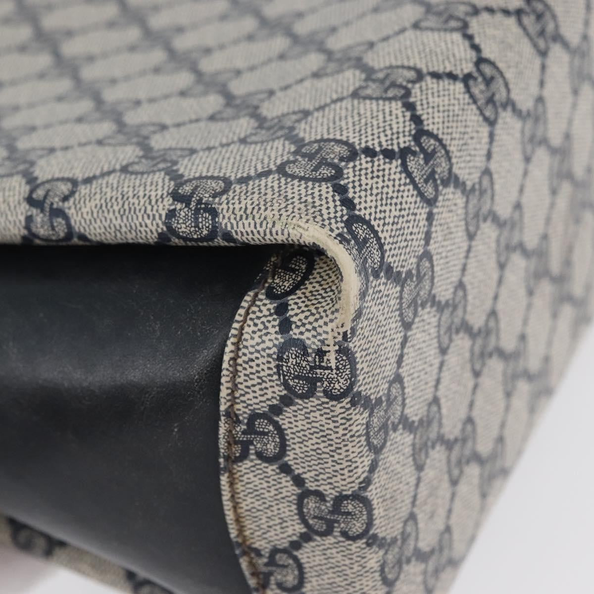 Gucci GUCCI GG Supreme Shoulder Bag PVC Navy Silver Authentic BAZ550
