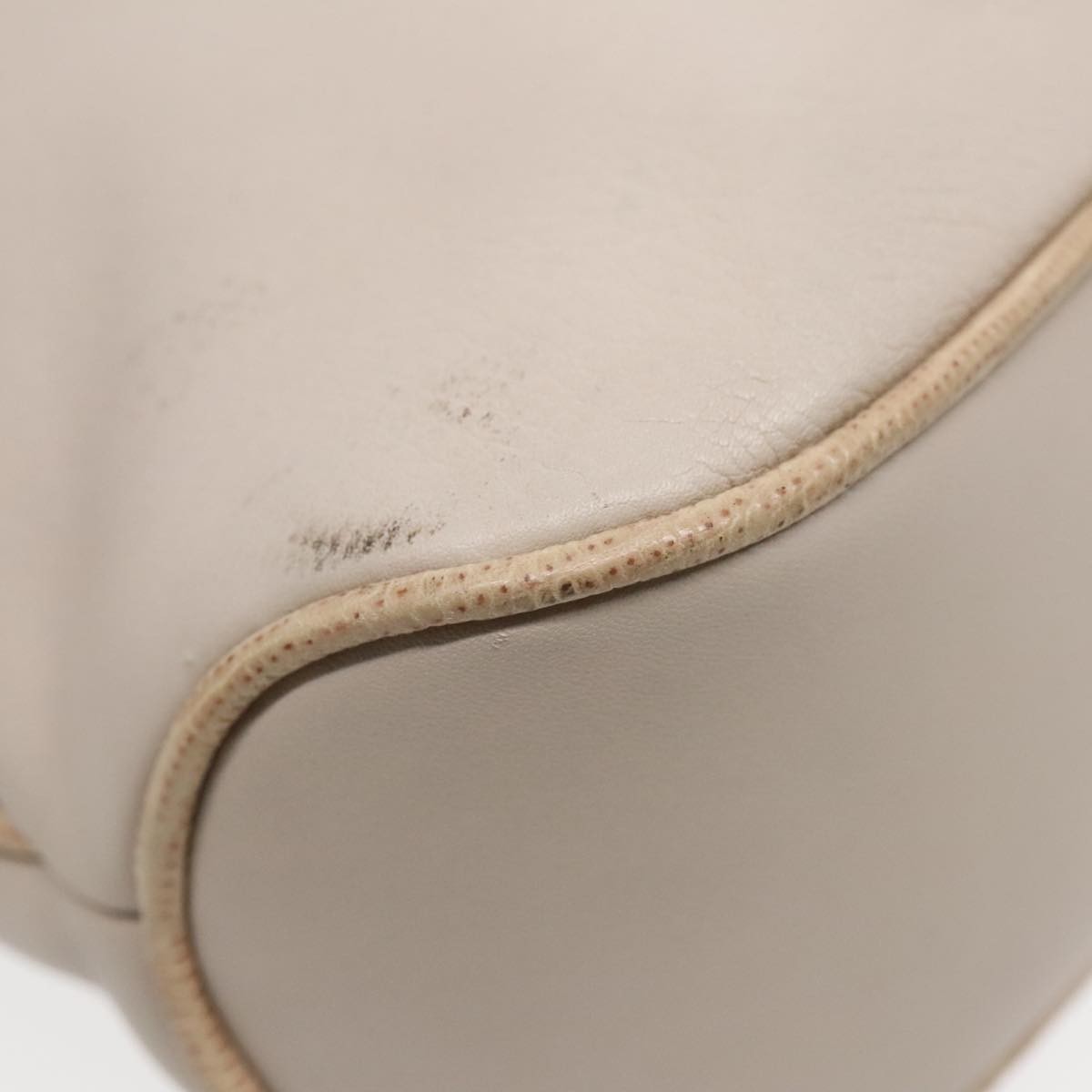 Celine CELINE Horse Carriage Shoulder Bag Leather Beige Gold Authentic 90216