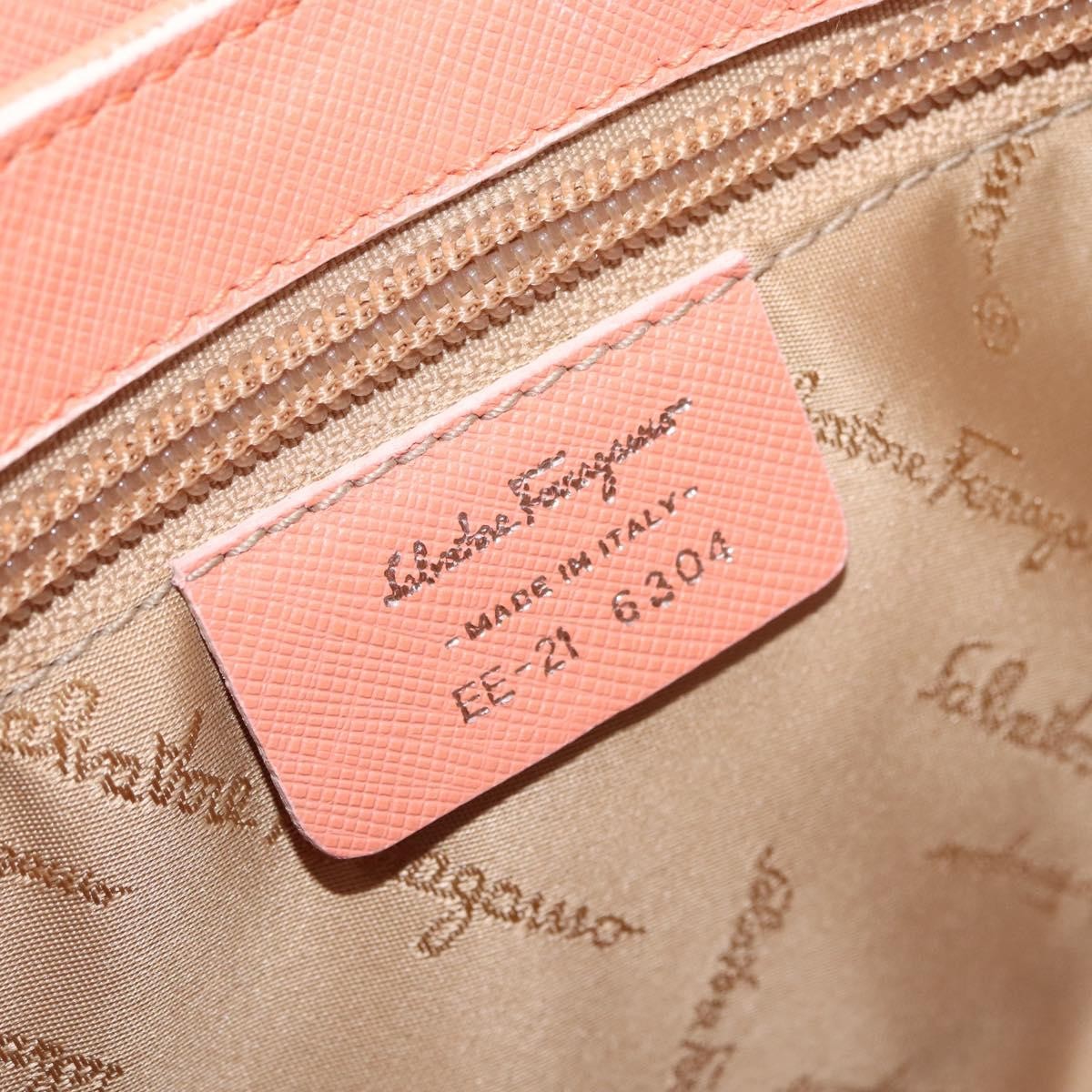 Salvatore Ferragamo Salvatore Ferragamo Gancini Shoulder Bag Leather Pink Silver Authentic BA11212